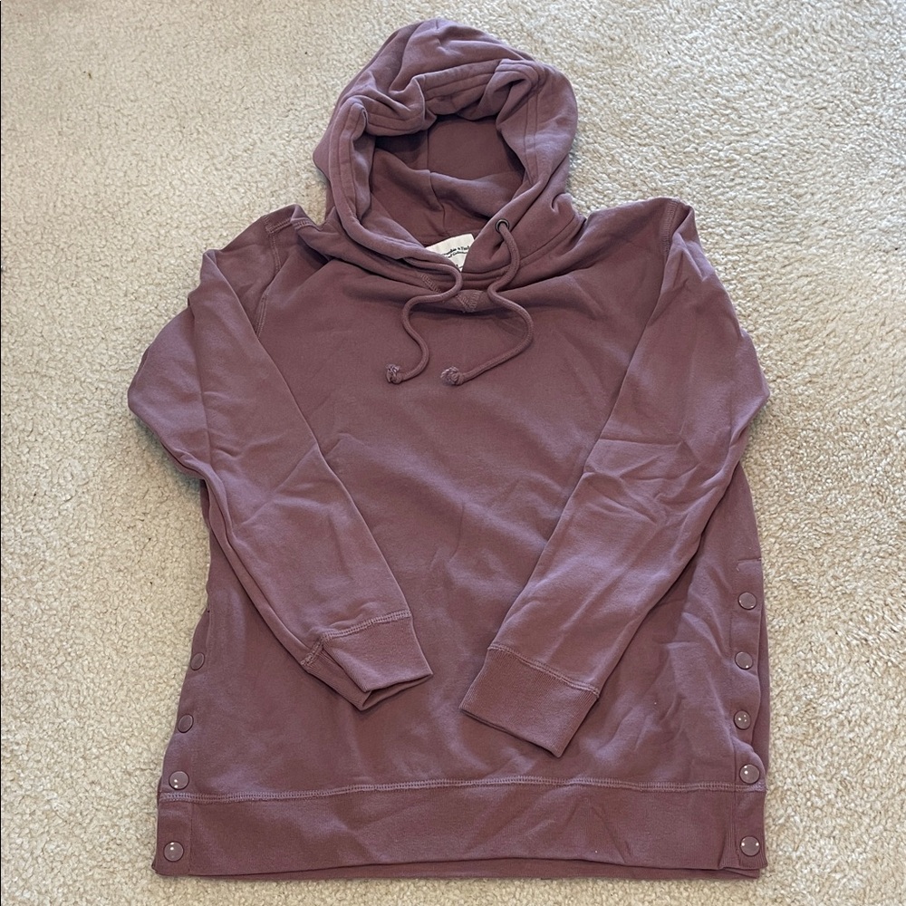 Abercrombie Soft A & F collection snap button tunic hooded sweatshirt